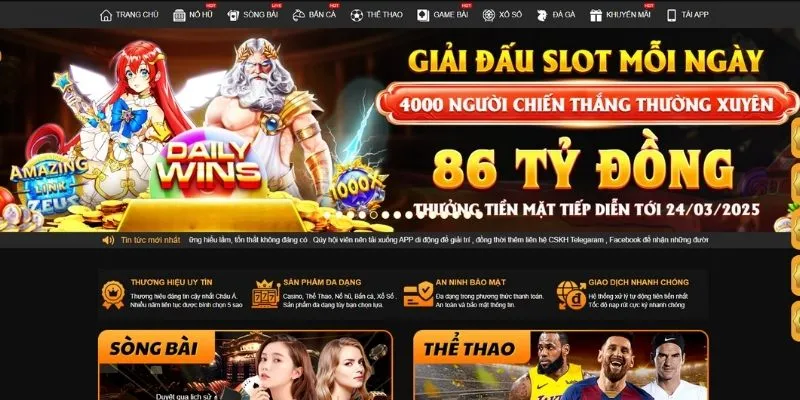 Truy cập web 77BET